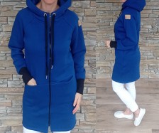 Zateplený mikinový kabátek HANA  modrý