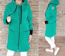 Zateplený mikinový kabátek HANA  zelený