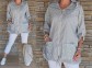 Delux cardigan - madeirová krajka - šedý - vel L-2XL