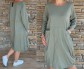 Dokonalé balónové šaty BUTIK - délka MIDI - světlá khaki