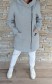 Dokonalý flaušový kabát s podšívkou - 2vel, šedý