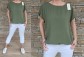 Halenka dole do gumy - krátký rukáv - khaki