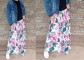 LUXURY sukně s květy - růžová