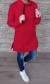 Mikinové šaty KATTY - hrubá bavlna - červené