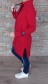 Mikinové šaty KATTY - hrubá bavlna - červené