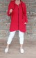 Prodloužený mikinový kabátek - červený