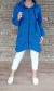 Prodloužený mikinový kabátek - modrý