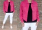 Riflová bunda - růžová - vel 40-48