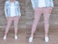 RIflové kalhoty KLASIK - pudr růžové  2velikosti