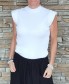 Trendy halenka - žebrovaný materiál - bílá