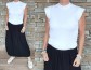 Trendy halenka - žebrovaný materiál - černá